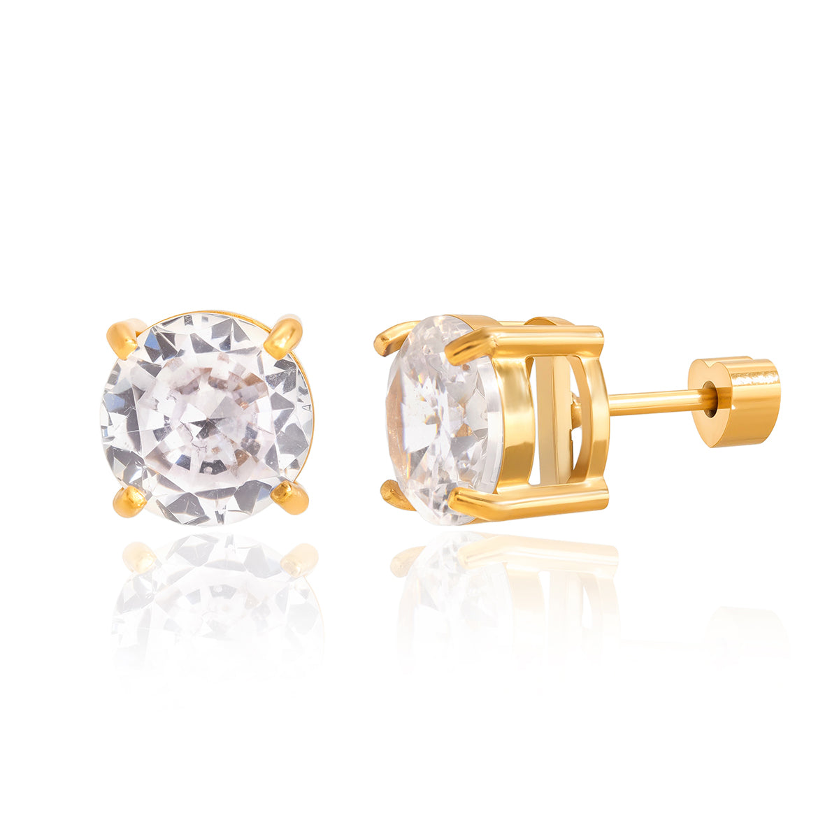 Salt Air Solitaire Screw-Back Earrings