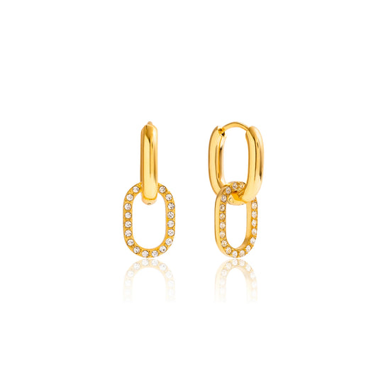 Lumen Pavé Link Drop Earrings