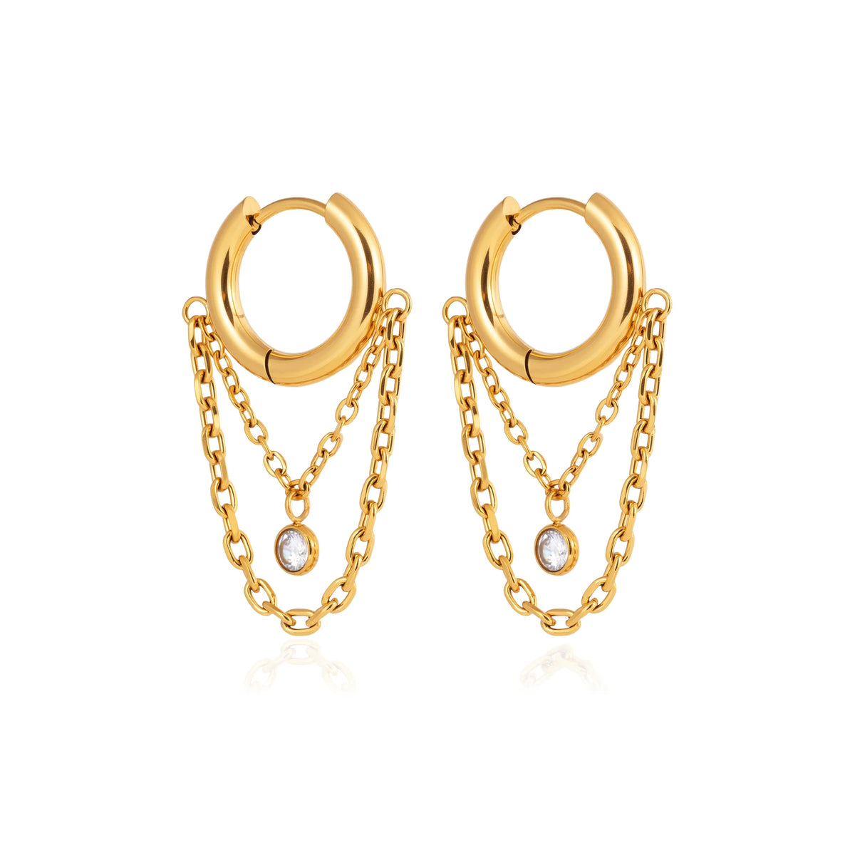 Ondine Layered Chain Hoop Earrings