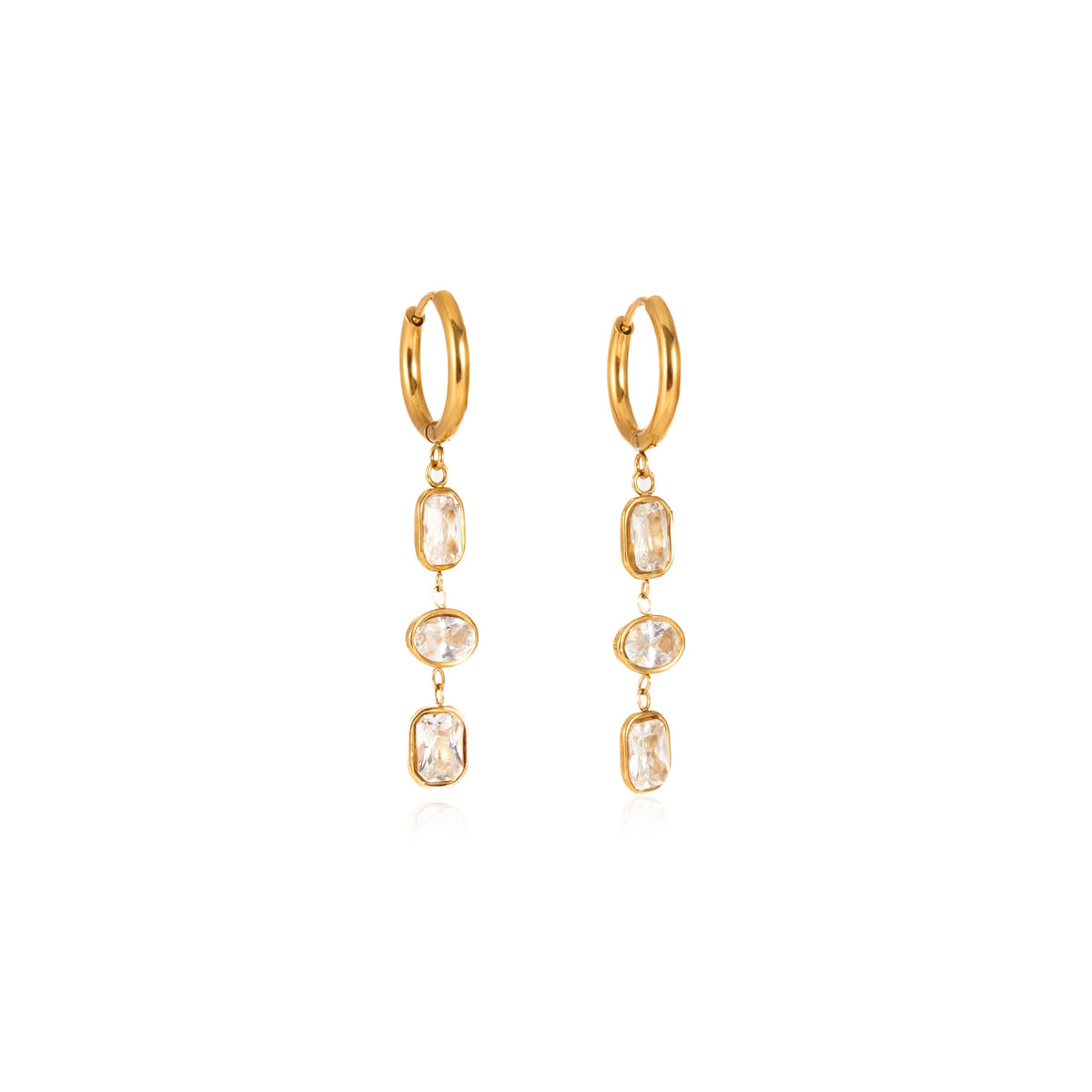 Riviera Triple Stone Drop Earrings