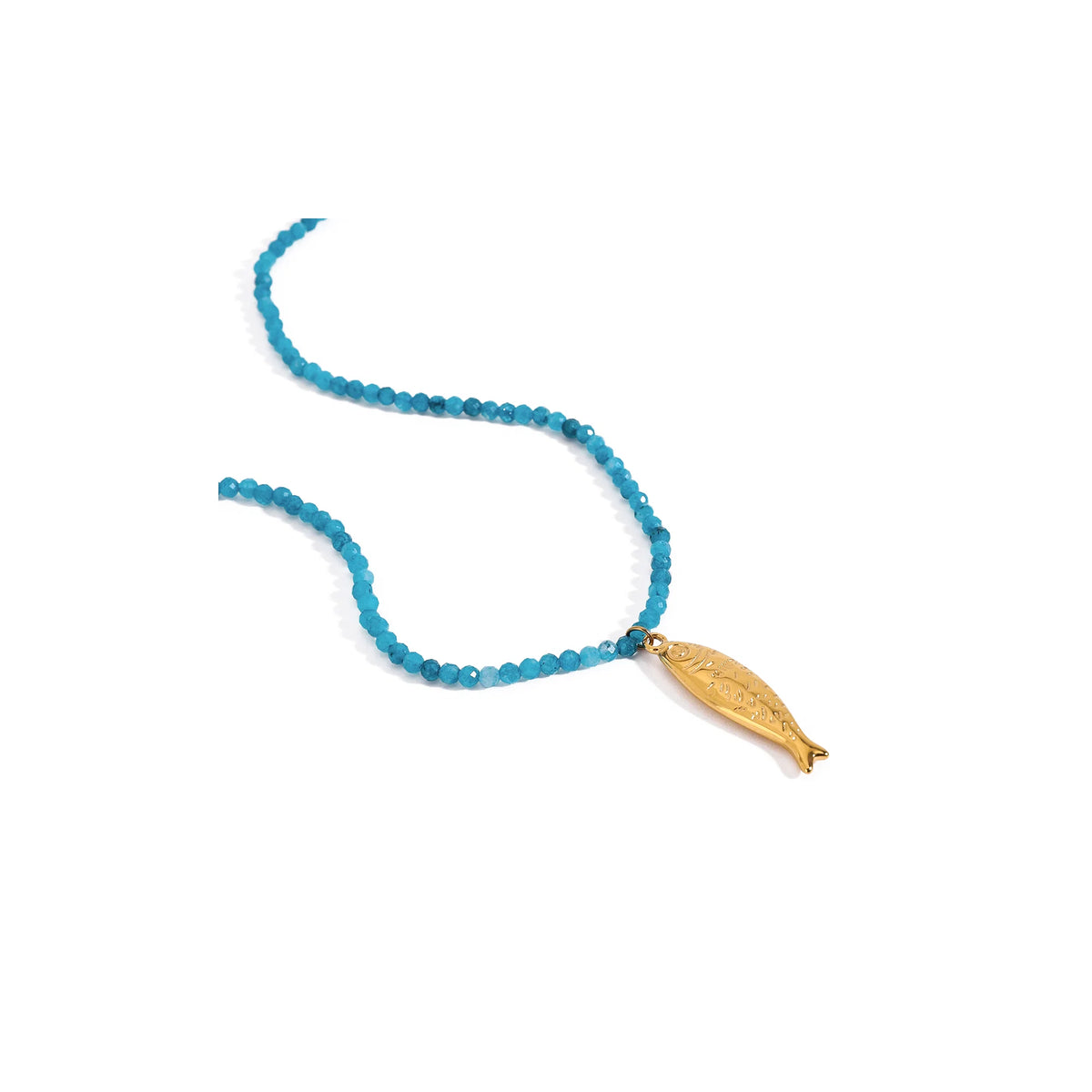 Zephyr Turquoise Beaded Fish Necklace