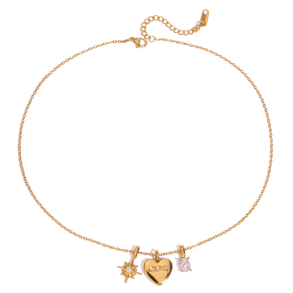 Azahar Engraved Heart Charm Necklace