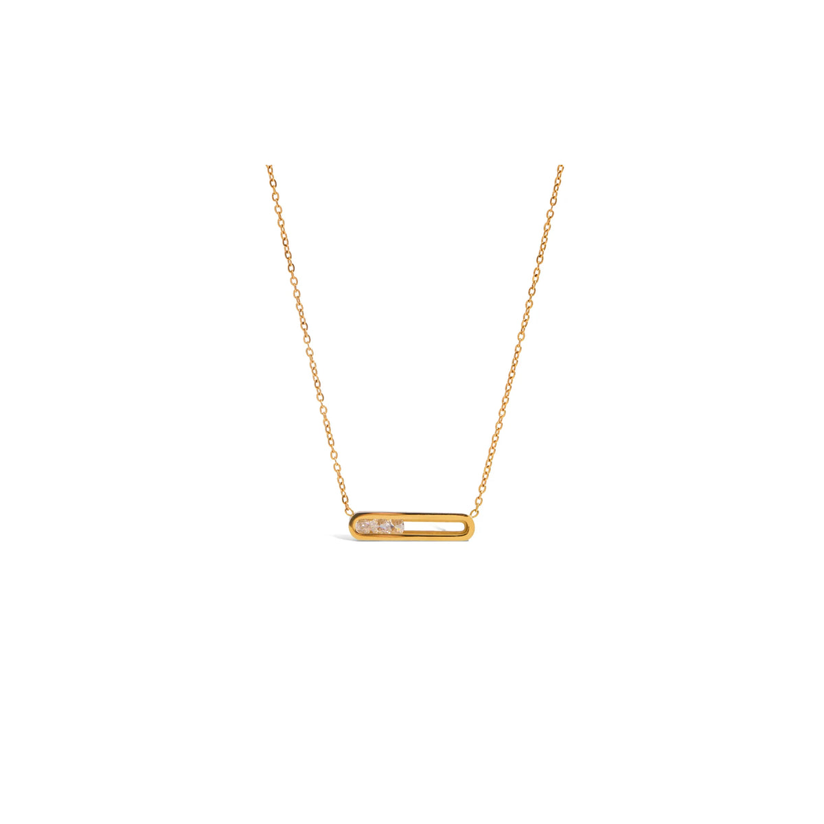 Lumen Floating Stone Bar Necklace
