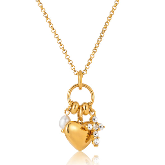 Almond Blossom Padlock Heart Necklace