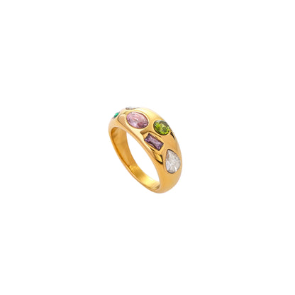 Riviera Multi-Stone Dome Ring