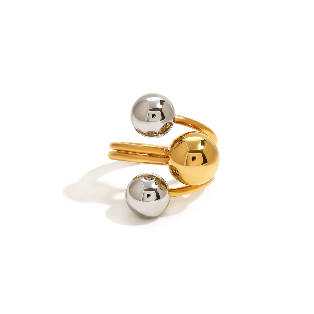 Cala Two-Tone Sphere Open Ring