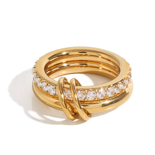 Menorca Interlocking Pavé Ring