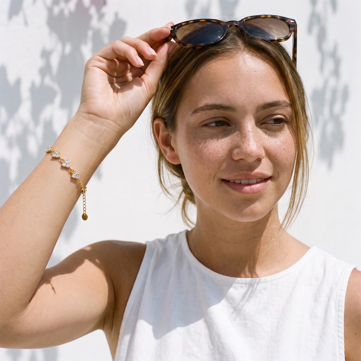 Mimosa Clover Trefoil Bracelet worn by the model