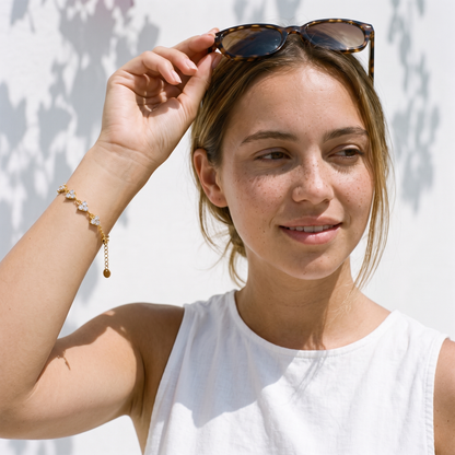 Mimosa Clover Trefoil Bracelet worn by the model