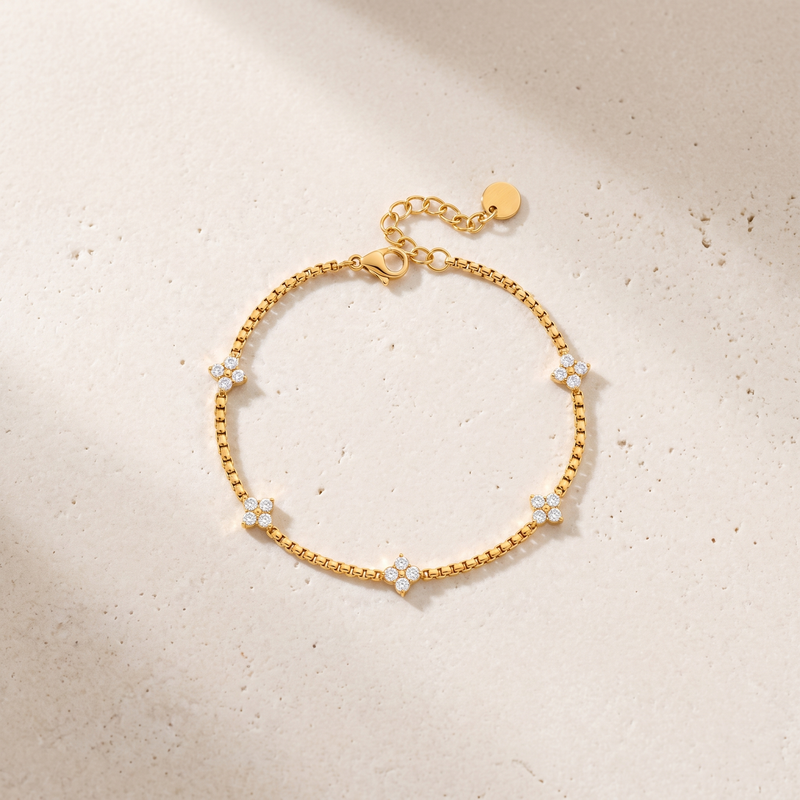 Myrtle Clover Bead Chain Bracelet